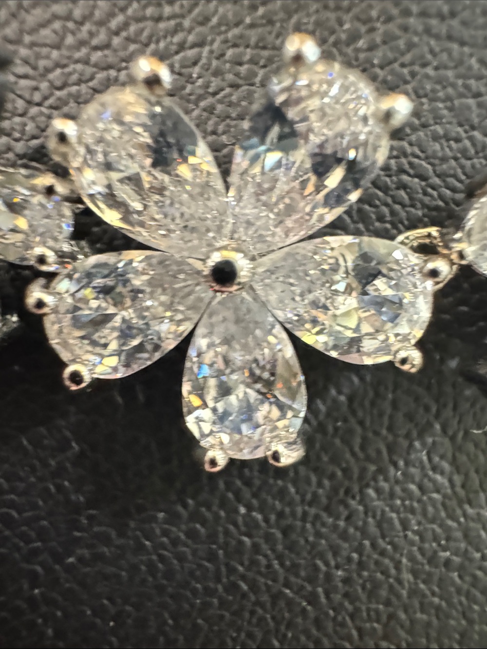 Elegant Silver Floral CZ Necklace - Women Jewelry 17” - Picture 3 of 7